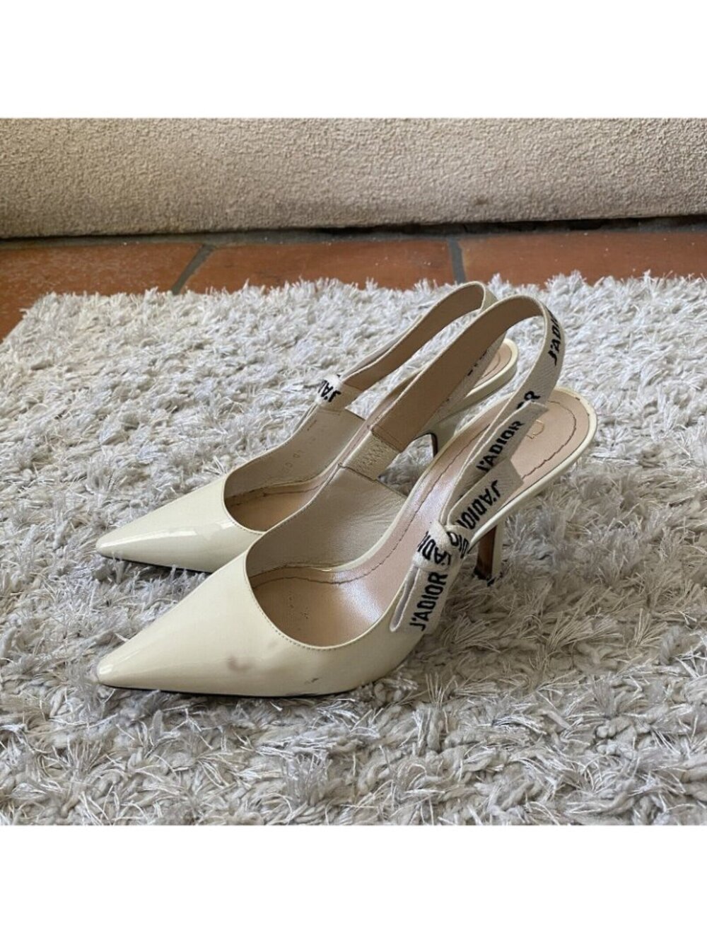 Christian Dior Womens White J'adior Patent Leather Slingback Pumps Size 36 6 - Picture 3 of 11